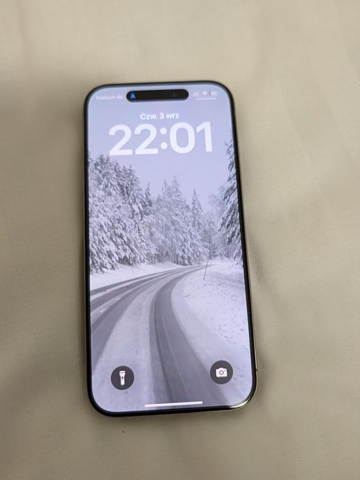 iPhone 15 Pro 128 GB Natural Titanium – idealny stan, bateria 91%