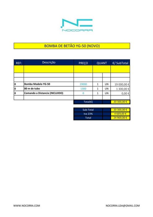 Bombas para transporte de betão rebocaveis