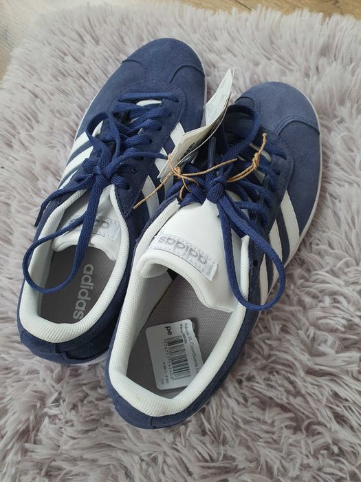 Nowe granatowe tenisówki Adidas zamsz i skóra 40 2/3