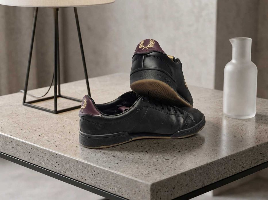 Sapatilhas Fred Perry Originais em Pele Preta