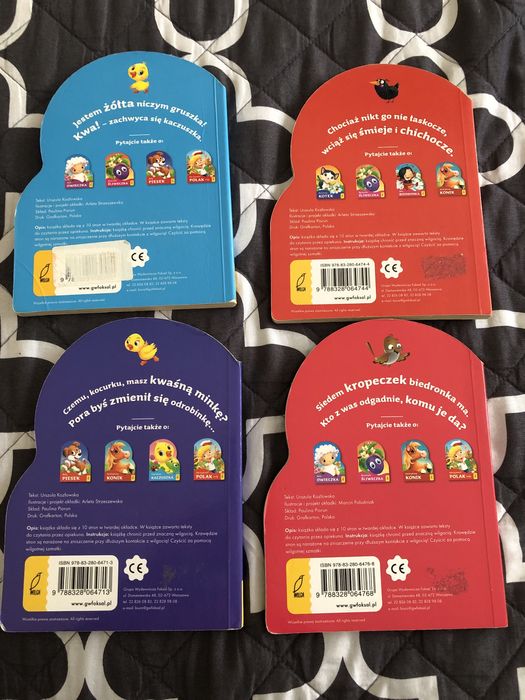 4 książeczki Kapryśna Kaczuszka, Nieśmiały kotek, Mały piesek, Miła bi