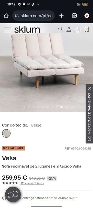 Sofá cama usado