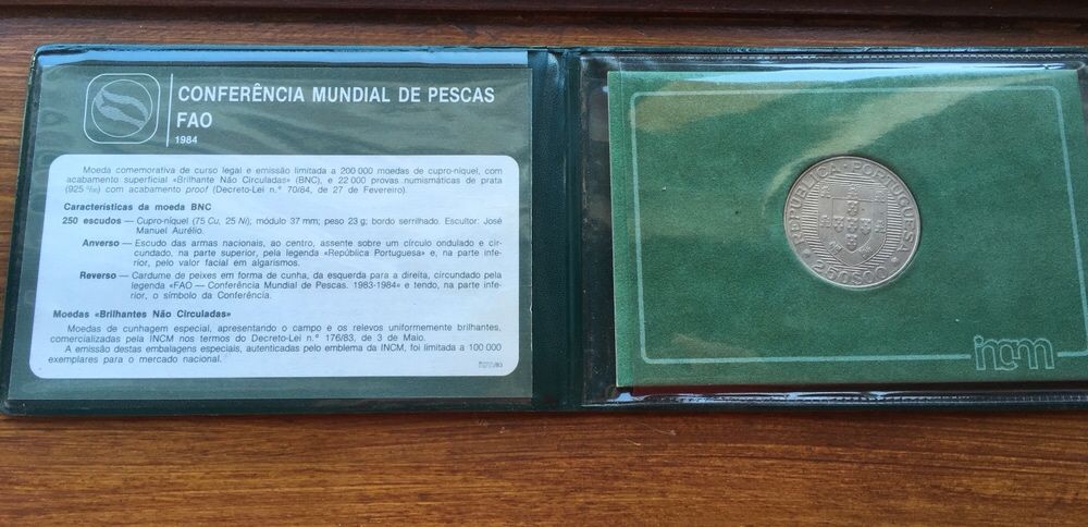 Conferencia mundial das pescas Moeda 250 escudos FAO