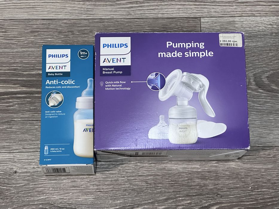 Philips Avent, молоковідсмоктувач, разом з пляшками
