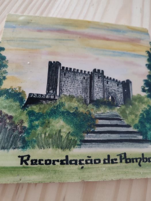 Azulejo pintado a mão - Recordação de Pombal