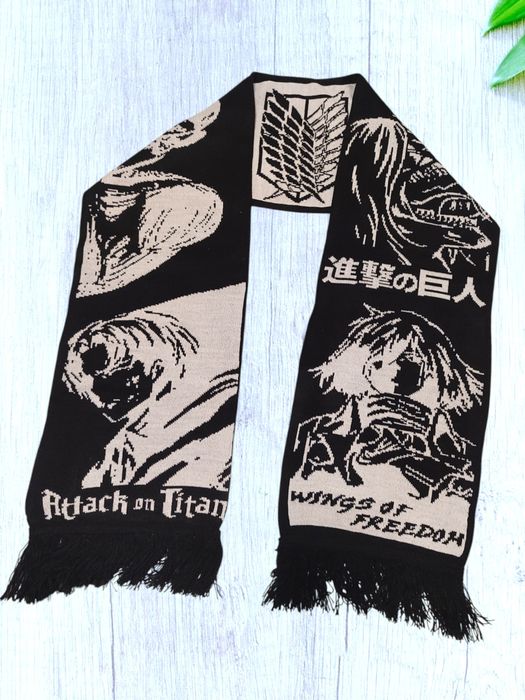 Акриловий шарф аніме Атака Титанів 150см новий дизайн від Docent.shop