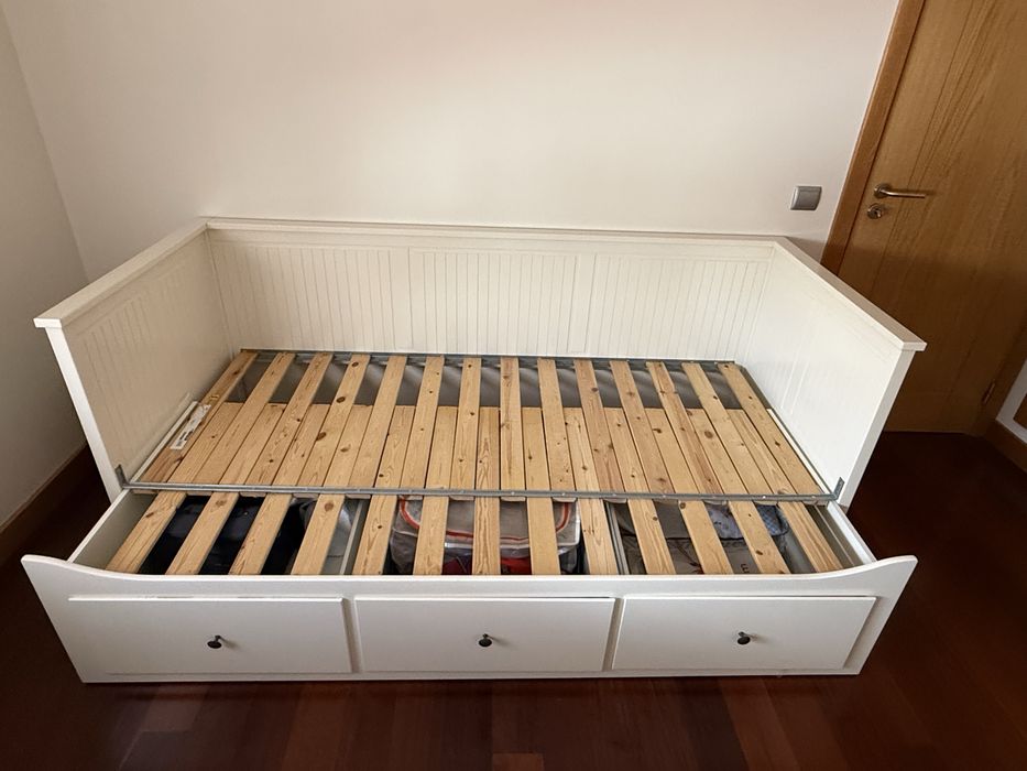 HEMNES IKEA Cama indiv/dupla c/3 gav, branco, 80x200 cm