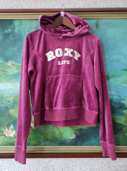 Roxy Quiksilver bluza sportowa welurowa kaptur kangurka z kieszeniami