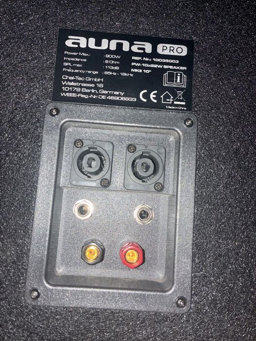 Glosniki auna pro razem z powermikserem i statywami