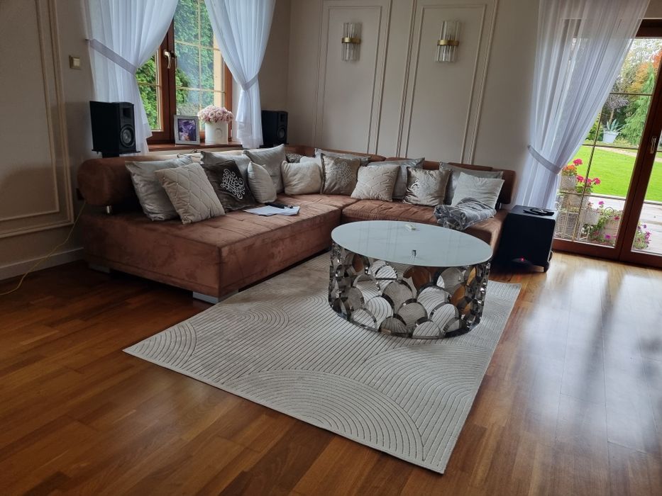 Srebrny stolik 100cm średnicy