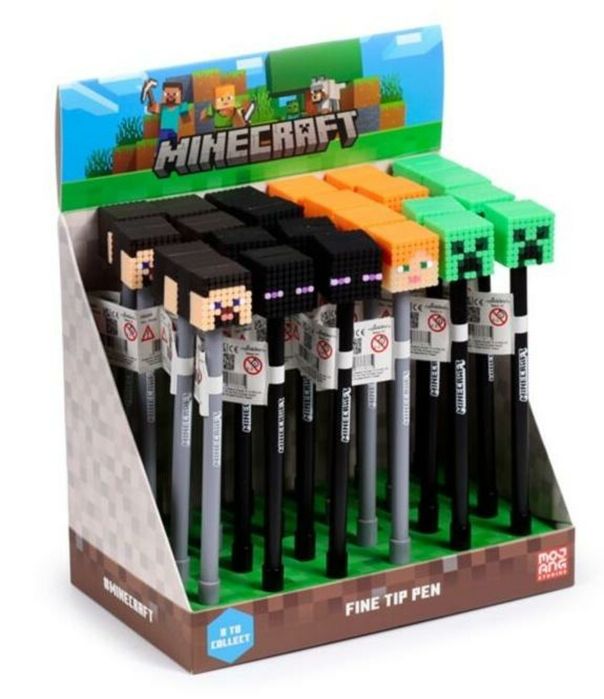 Długopis z silikonową nakładką Minecraft (24szt) Puckator etui
