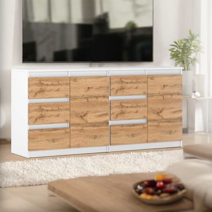 Komoda Nowoczesna Modułowa Agna Mini 6 Szuflad Szafka 160cm Do Salonu