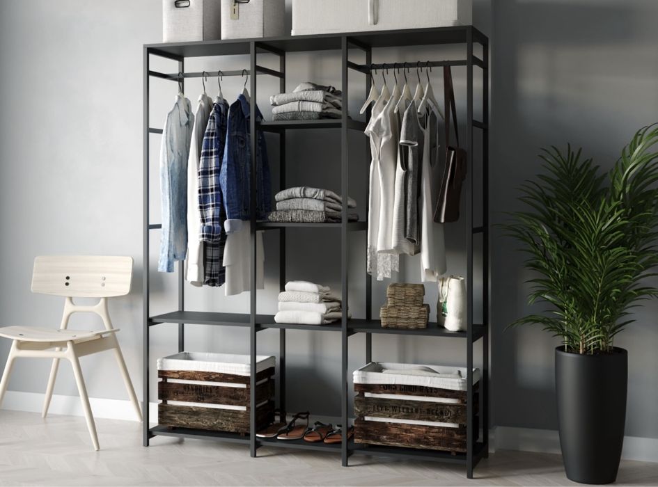 Гардеробна стійка Стелаж Вішалка Шафа для одягу Шкаф Полка для одежды