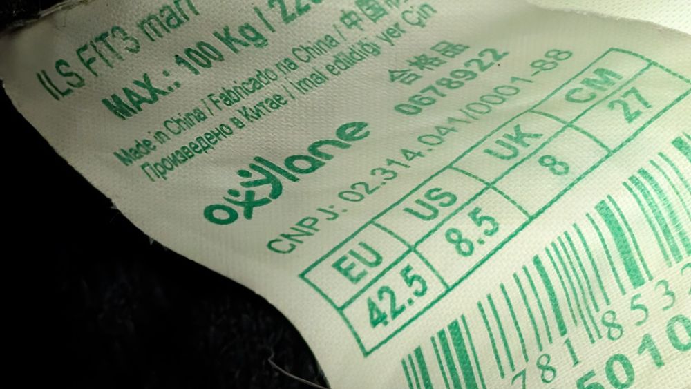 Patins em linha OXELO  - tamanho 42.5 +  proteções de pulso + bolsa