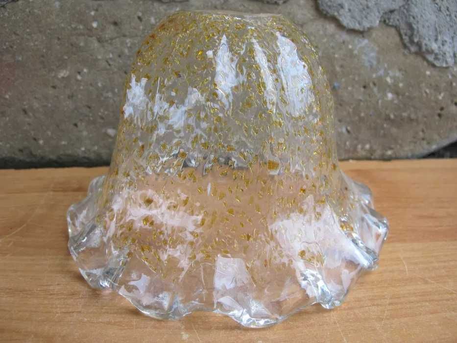 Szklany klosz DZWON NAKRAPIANY_żyrandol_kinkiet_lampka nocna_E 27