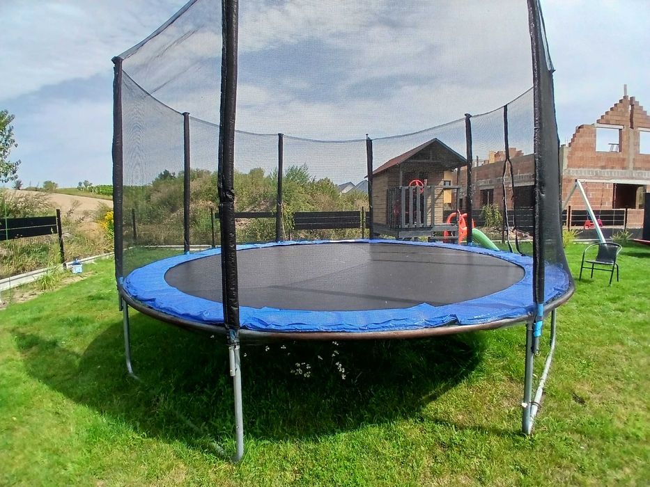 Trampolina ogrodowa 430 cm (4.3 m) z siatką(nowa osłona sprężyn)