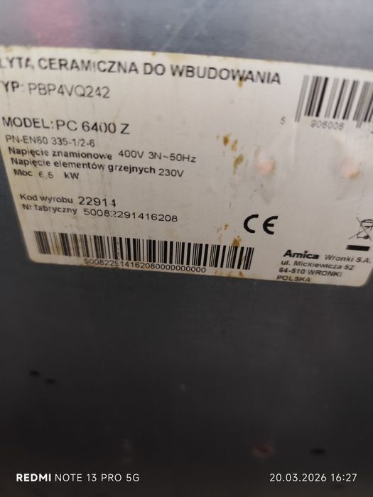 Płyta ceramiczna Amica