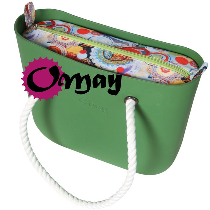 Lekki organizer do OBAG STANDARD abstrakcja zielony limonkowy OMAY