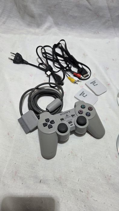 PlayStation ps1 fat com modchip comando e cartão de memória