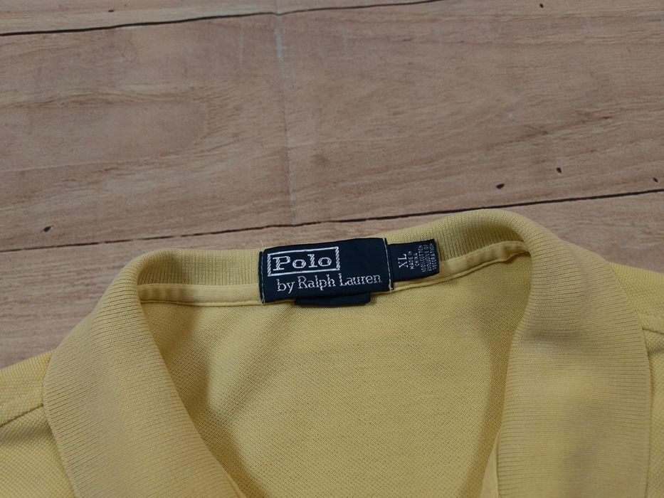 POLO RALPH LAUREN Koszulka Polo Męska Żółta Logowana r. XL