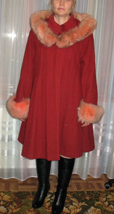 пальто красное "колокольчик" р.48-50