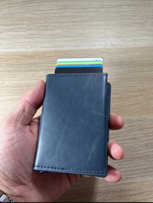 Novas carteiras RFID(proteção contactless) - Compactas - Azul
