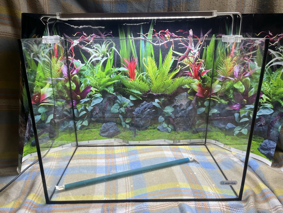 Акваріум Aqvida б/у з подарунковим фоном 60л