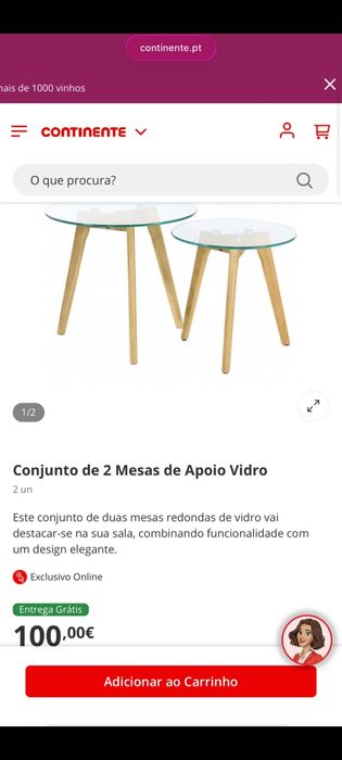 Conjunto de 2 mesas de centro