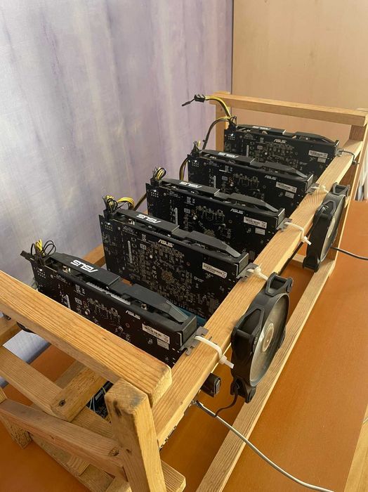 Майнинг ферма ASUS DUAL RX580 8 GD (5 видеокарт)