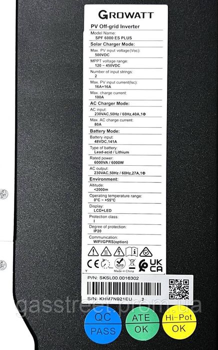 Інвертор Growatt spf6000es plus