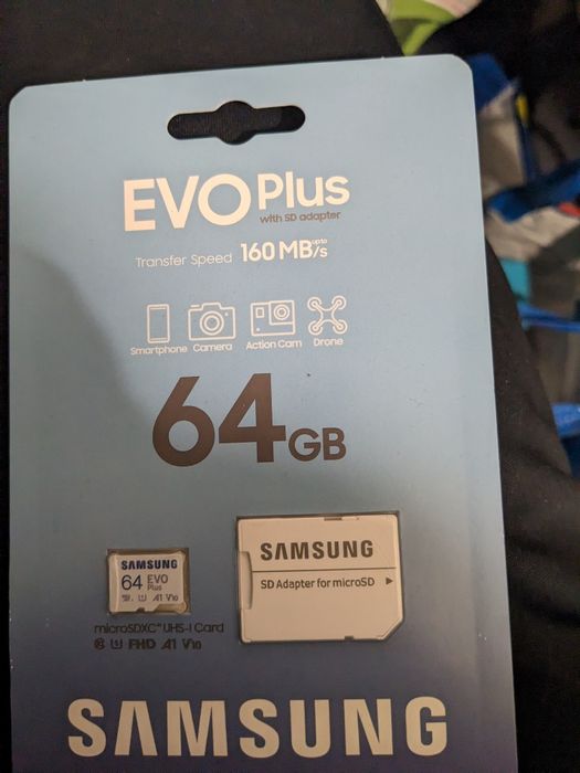KARTA PAMIĘCI SAMSUNG EVO+ 64GB micro SD 160MB/s z adapterem