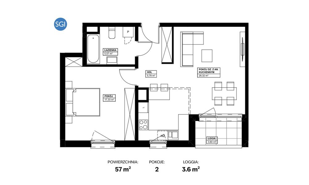 NOWE 2026 SGI SOKOŁÓWKA 57m2 - Standard Premium - Klimatyzacja - Smart Home