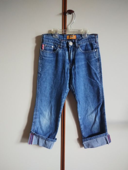 Spodnie jeansowe 3/4 na 140 cm