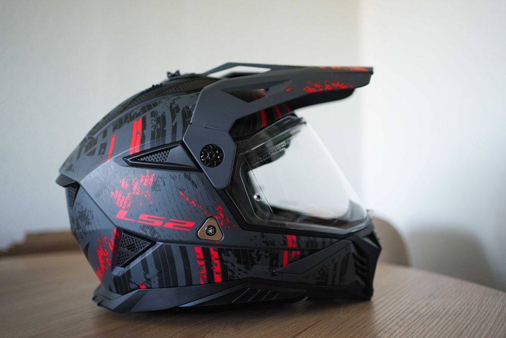 Kask LS2 Pioneer II M  Crazy matt black red