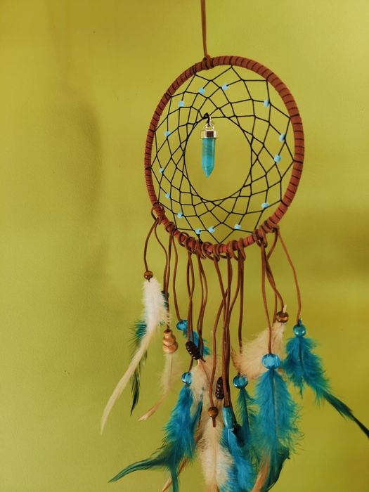 Caça Sonhos - pedra polida turquesa