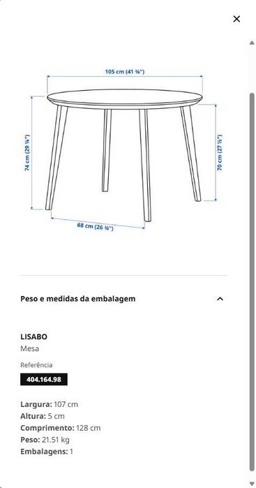 Mesa redonda Gamlared IKEA com banco de madeira