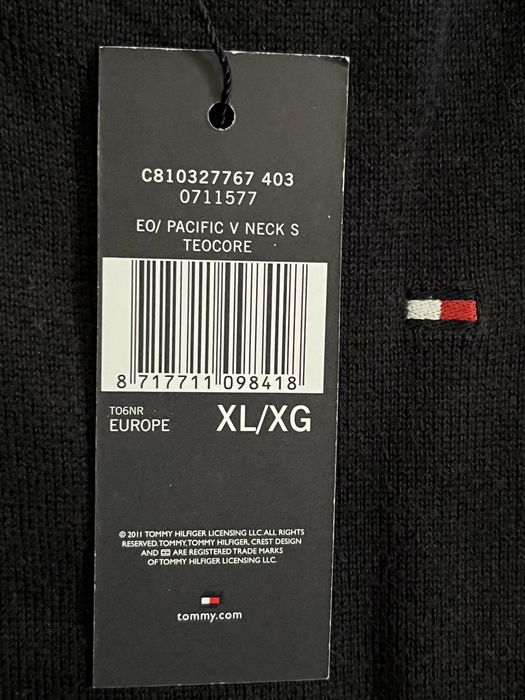 Tommy Hilfiger sweter granatowy L/XL v-neck