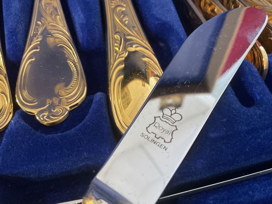 Serviço talher Solingen 68 peças banho de ouro 24 kilates
