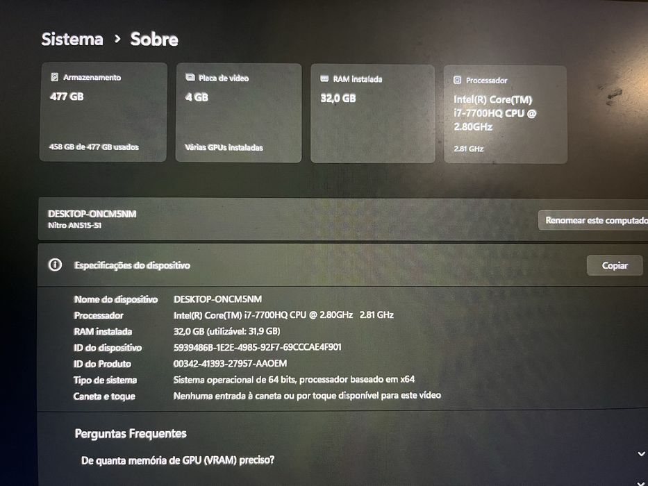 Notebook Acer Nitro 5