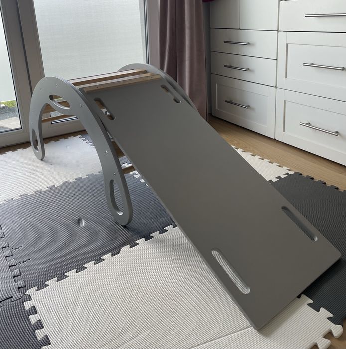 Bujak Montessori + zjeżdżalnia / wspinaczka 2w1 Szary