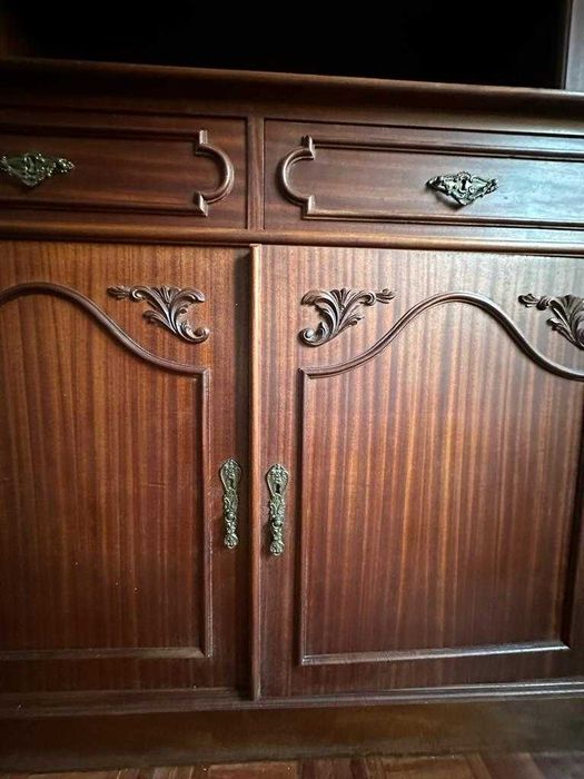 Móvel de sala de jantar cristaleira de madeira maciça