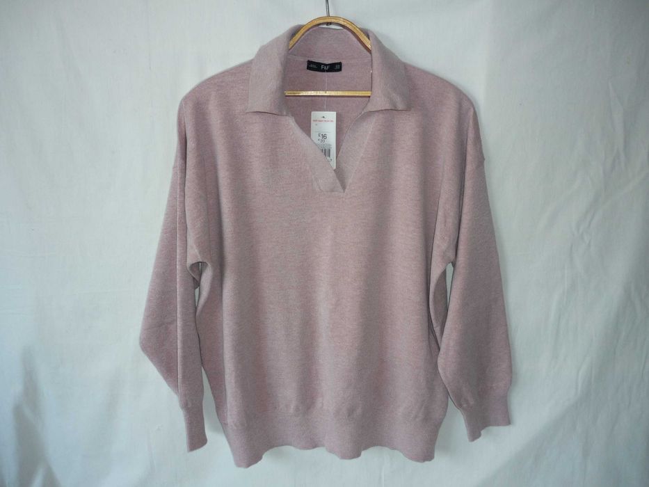 F&F світло-бузковий светр поло оверсайз широкий рукав великий розмір