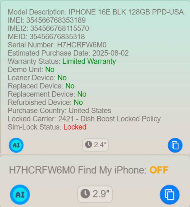 iPhone 16e 128Gb Black