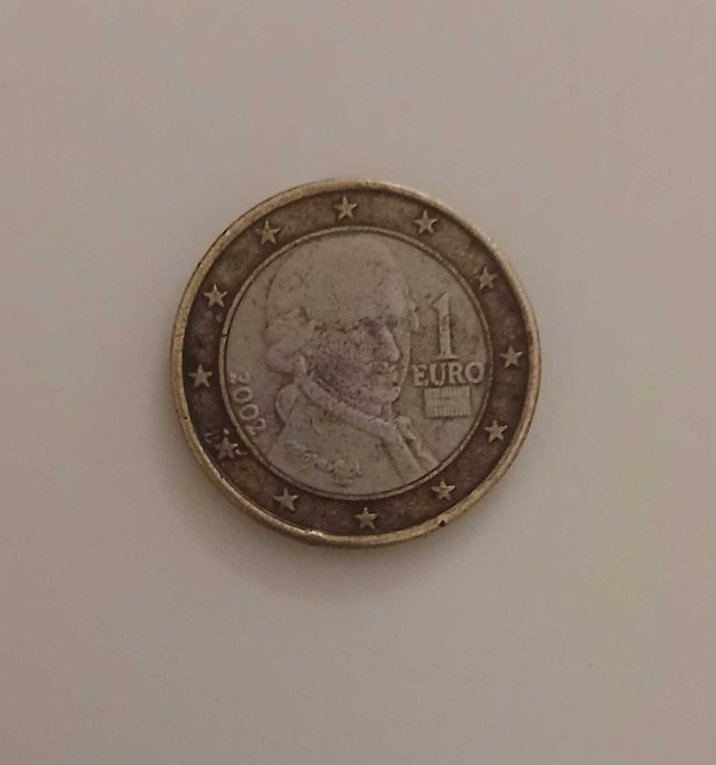 Moeda de 1 euro 2002 da Áustria