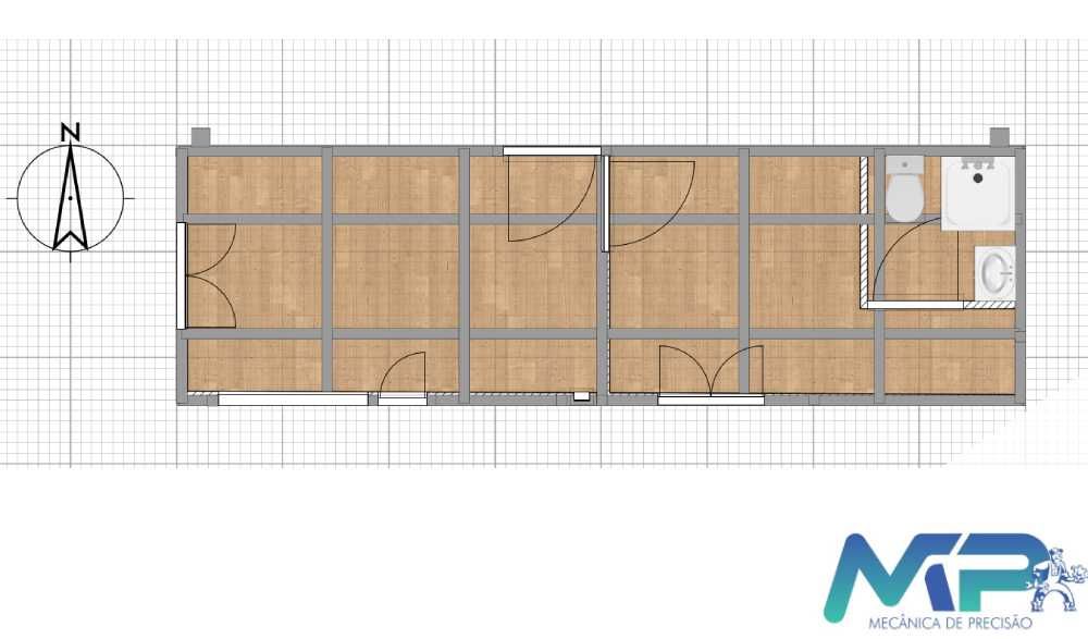Pré-fabricado T1 com aproximadamente 20m2