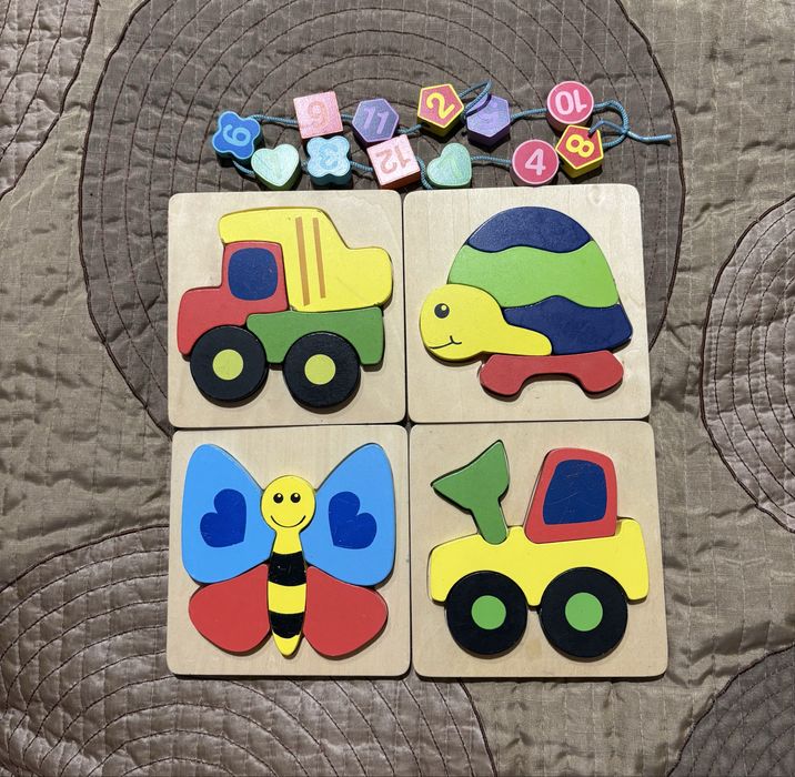 Деревʼяні пазли, намисто -цифри