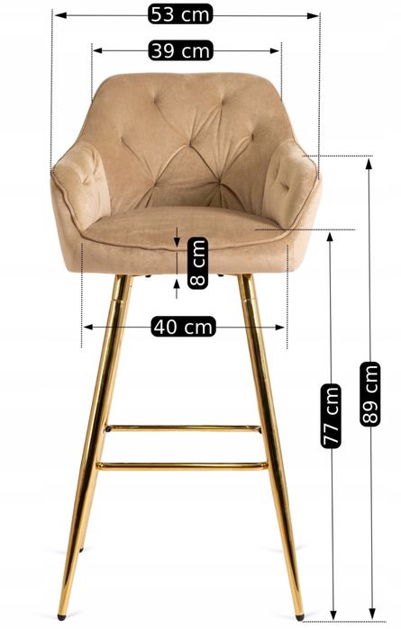 Хокер барне крісло внаявності стілець бежеве золоті ніжки