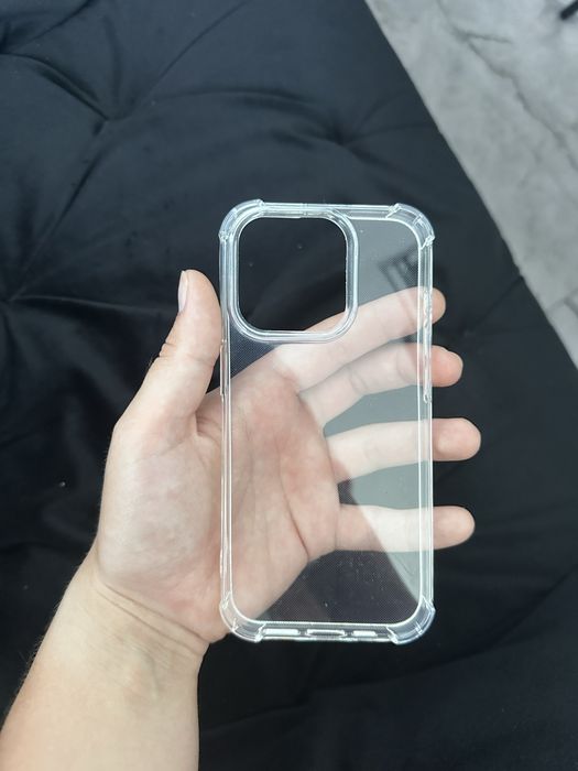 Obudowa case iPhone 15 pro przezroczysty ze wzmacnianymi rogami / rantami