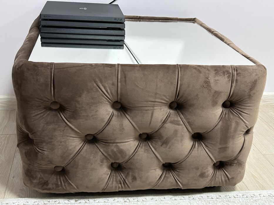 Стильний Пуф-Стол у коричневому кольорі