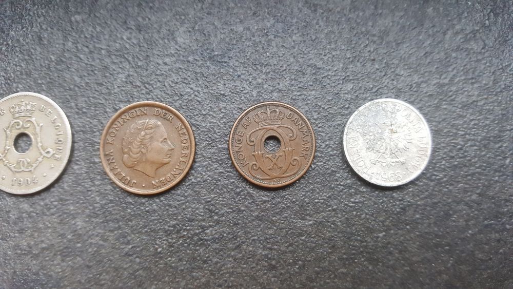 Stare monety z różnych krajów Europy